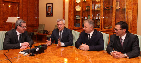 (слева направо) В. Гайзер, В. Алекперов, П. Оборонков и А. Хабибуллин