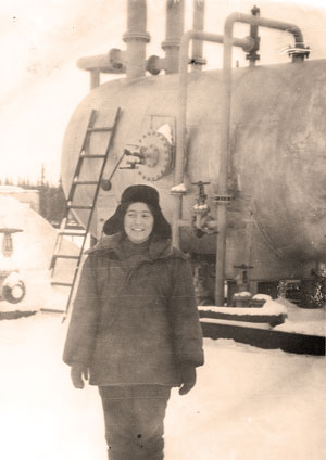 Татьяна в 1976 году на ДНС-1 Возейского месторождения