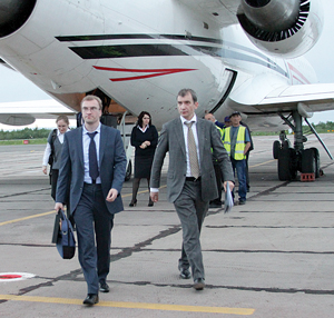 Прибытие делегации в Усинск